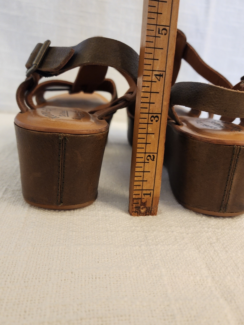 Pre-loved Kork- Ease Green Leather Platform Sandals Women's Size 8 A433 - Picture 6 of 10